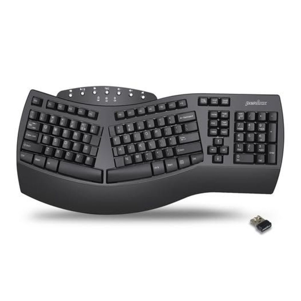 Perixx PERIBOARD-612B Wireless Ergonomic Split Keyboard Bluetooth 2.4G Black